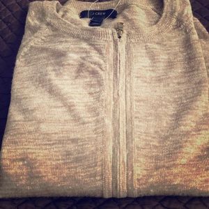 Creamed brown zippered cardigan